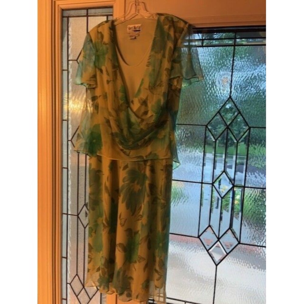 Sherri Martin VTG Pastel Size  18W  Formal Midi Chiffon Fully Lined Formal Dress - Picture 5 of 16